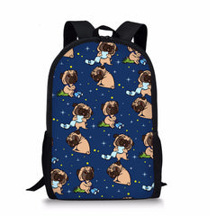 Cartoon Dog Print School Bags for Boys Large Capacity Children's Backpack
