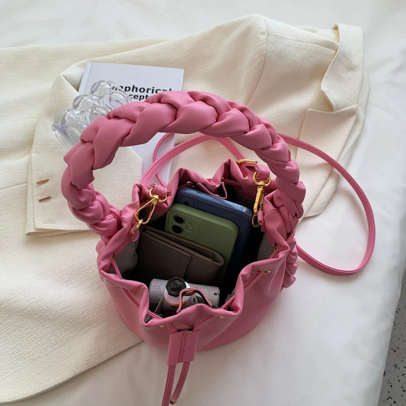 Vintage Leather Shoulder Bag for Women Crossbody Girls