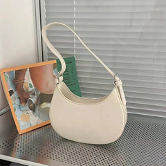 Women's Half-moon Underarm Bag Casual Shoulder Crossbody Solid Handbags