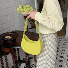 Women's Half-moon Underarm Bag Casual Shoulder Crossbody Solid Handbags