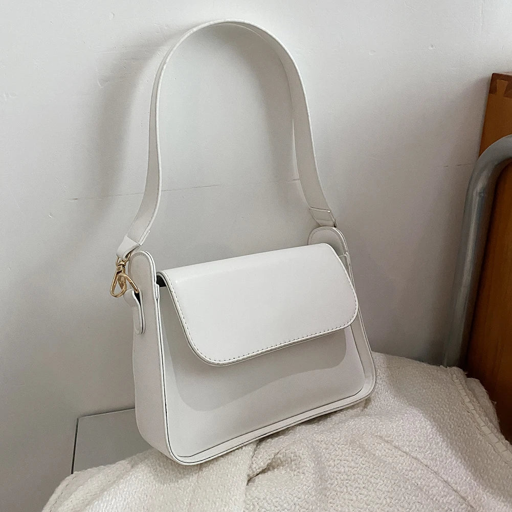 Women Shoulder Bag Soft PU Leather Underarm Bags Female Solid Small Square Bag