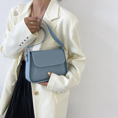 Women Shoulder Bag Soft PU Leather Underarm Bags Female Solid Small Square Bag