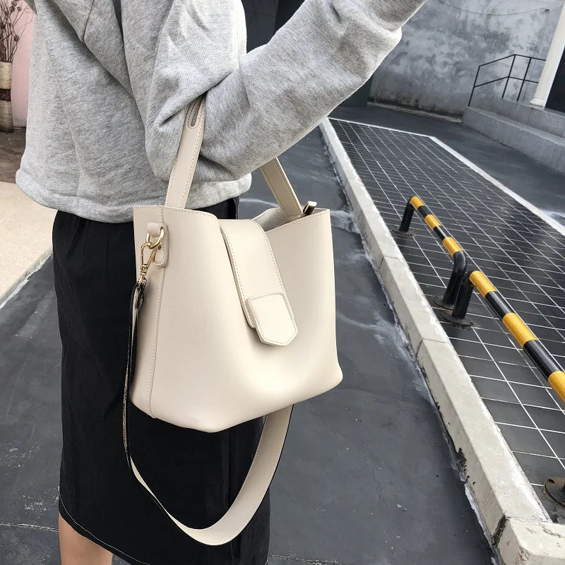 High Leather Bucket Bag Tote Women Messenger Bags