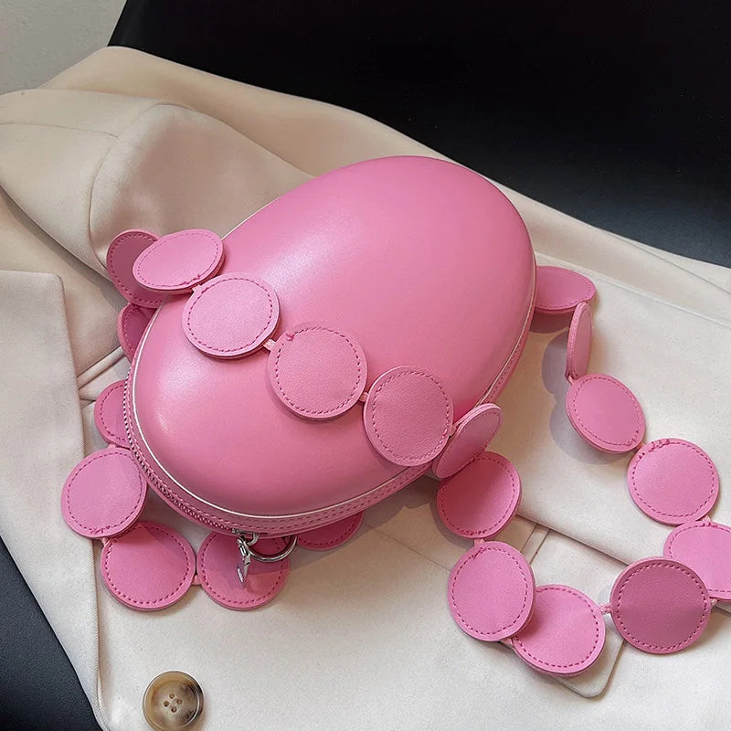 Green Round Handbag High PU Leather Crossbody Bag