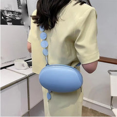 Green Round Handbag High PU Leather Crossbody Bag