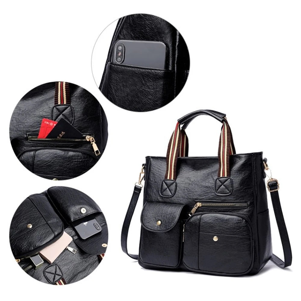 Soft Leather Women's Tote Bag Handbag Crossbody Bags