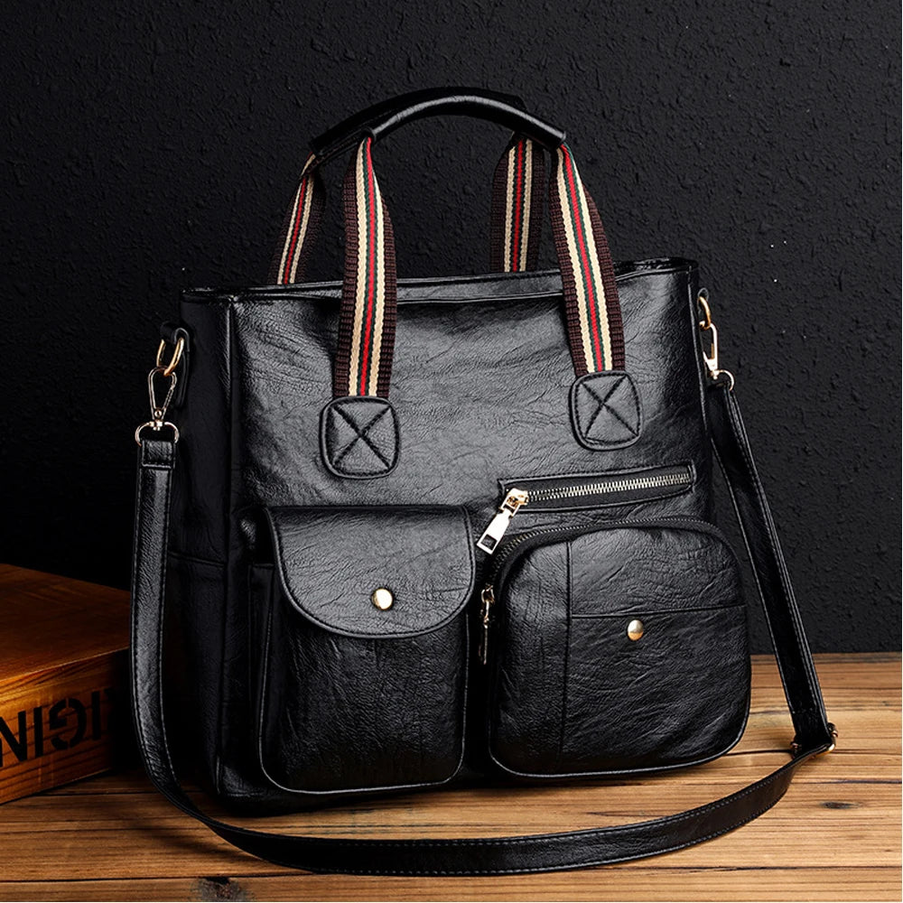 Soft Leather Women's Tote Bag Handbag Crossbody Bags