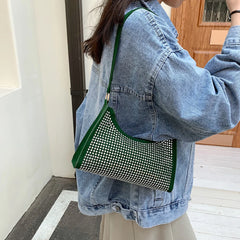 Diamond Underarm Bags for Women PU Leather Handbag Shoulder Messenger Bag