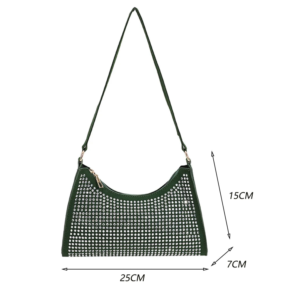 Diamond Underarm Bags for Women PU Leather Handbag Shoulder Messenger Bag