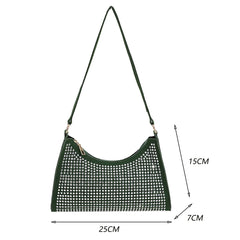 Diamond Underarm Bags for Women PU Leather Handbag Shoulder Messenger Bag