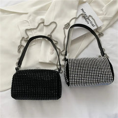 Diamonds High Women Handbag Soft Pu Leather Shoulder Bag