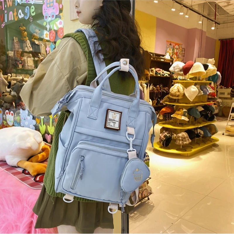 Women Backpack School Bags Laptop Mochila Double Zipper