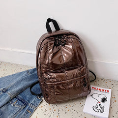 Waterproof Glossy Backpack Casual Bag for Women