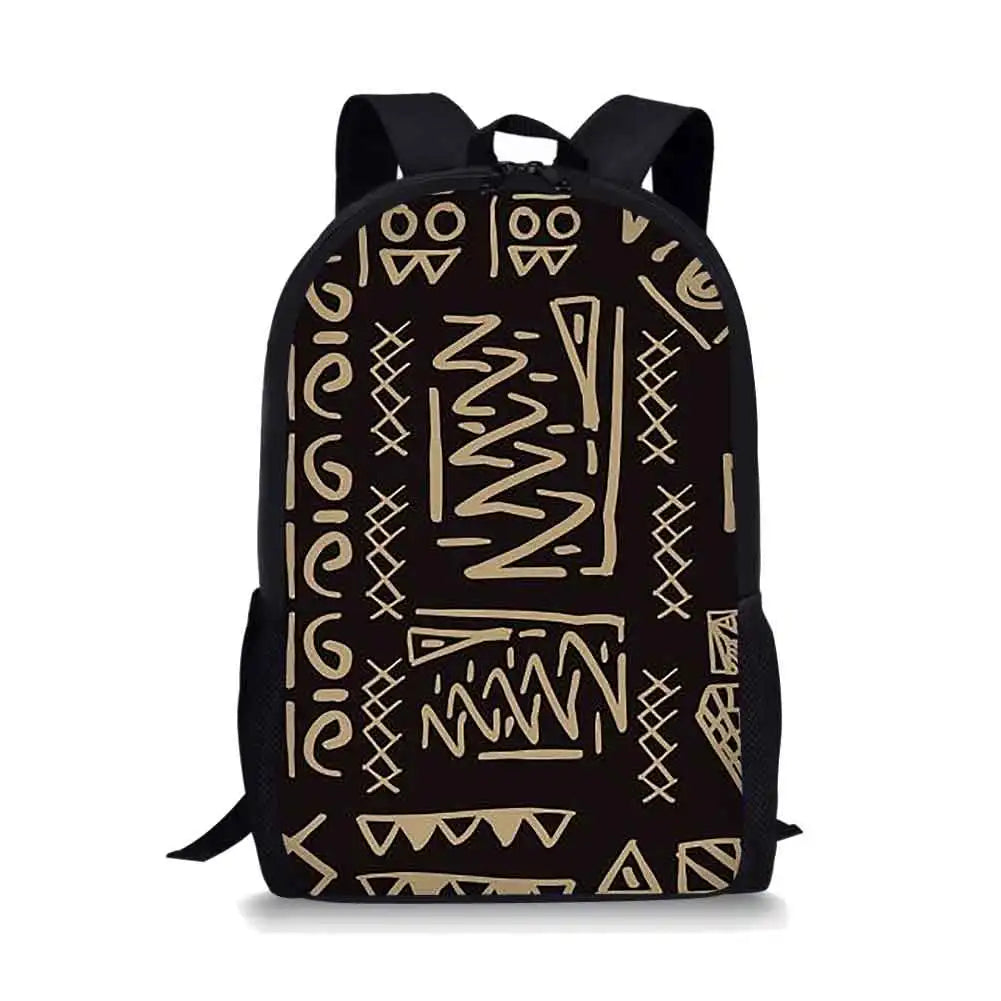 Tribal Geometry Print School Backpack Waterproof Mochila Femenina