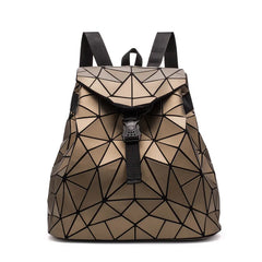 Reflective Geometric Backpack School Travel Holographic Bag Women