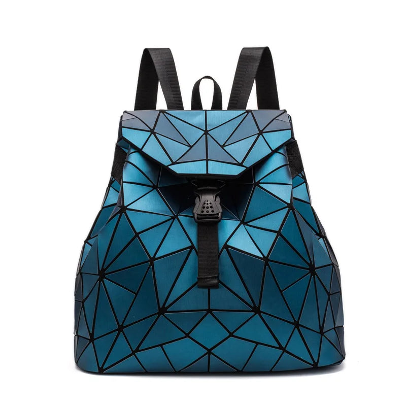 Reflective Geometric Backpack School Travel Holographic Bag Women