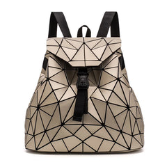 Reflective Geometric Backpack School Travel Holographic Bag Women