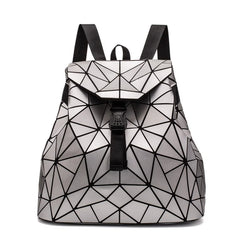 Reflective Geometric Backpack School Travel Holographic Bag Women