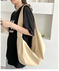 Nylon Canvas Haversack School Backpack Large Messenger Bag For Women