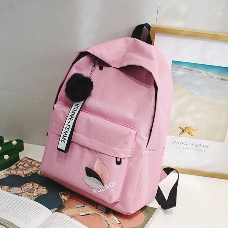 Canvas Backpack 19Inch Female Schoolbag Student Bookbag Girls