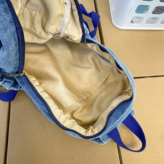 Casual Denim Backpack Large Capacity Travel Bag
