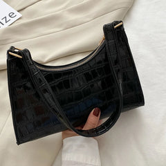 Retro Casual Women Shoulder Bags Solid Leather Chain Handbag