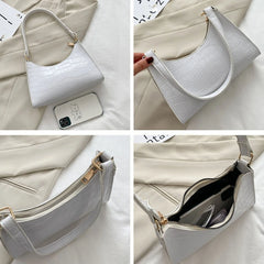 Retro Casual Women Shoulder Bags Solid Leather Chain Handbag