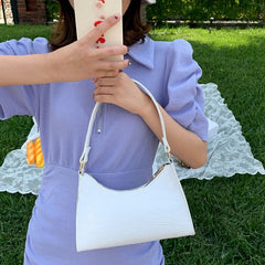 Retro Casual Women Shoulder Bags Solid Leather Chain Handbag