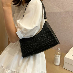 Retro Casual Women Shoulder Bags Solid Leather Chain Handbag