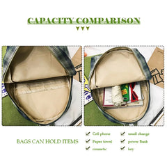 Striped Women Backpack for College School Teenage Shoulder Bag