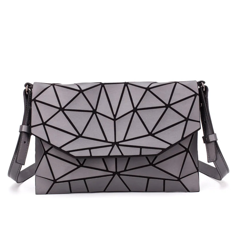 Matte Shoulder Bag Women Evening Party Bag Geometry Messenger Clutch