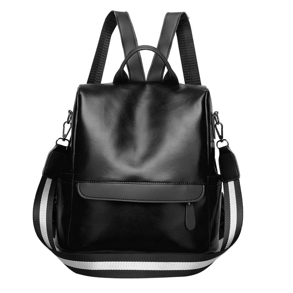 PU Leather Backpack Women Business Casual Style Large Capacity