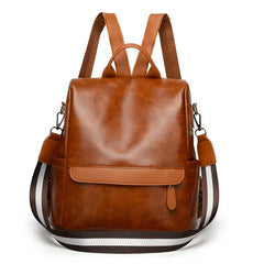 PU Leather Backpack Women Business Casual Style Large Capacity