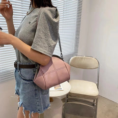 Retro Shell Zipper Messenger Bag Soft Leather Shoulder Tote Wallet