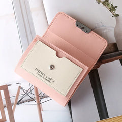 Short Wallet Mini Wallet Ladies Contrasting Metal Buckle Small Wallet