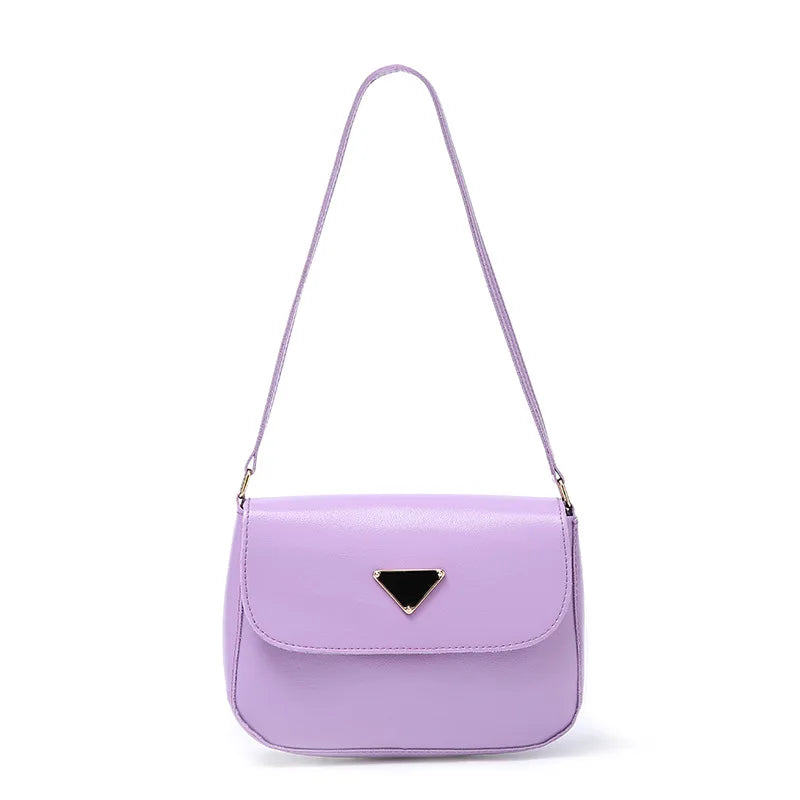 Women's Small PU Leather Shoulder Bags Solid Travel Totes