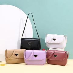 Women's Small PU Leather Shoulder Bags Solid Travel Totes