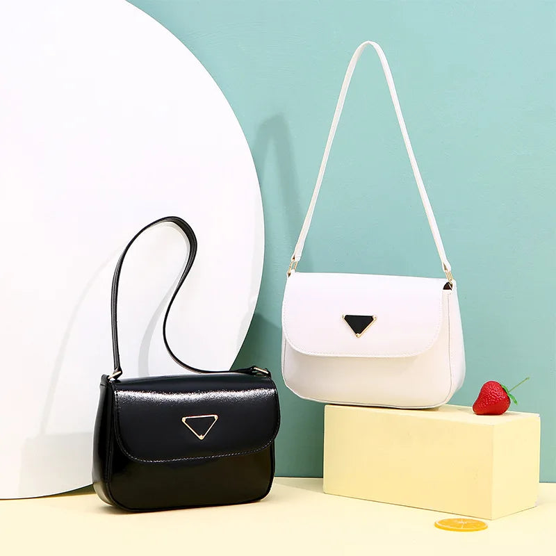 Women's Small PU Leather Shoulder Bags Solid Travel Totes