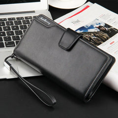 Leather Long Wallet Men Purse Clutch Zipper Around Multifunction