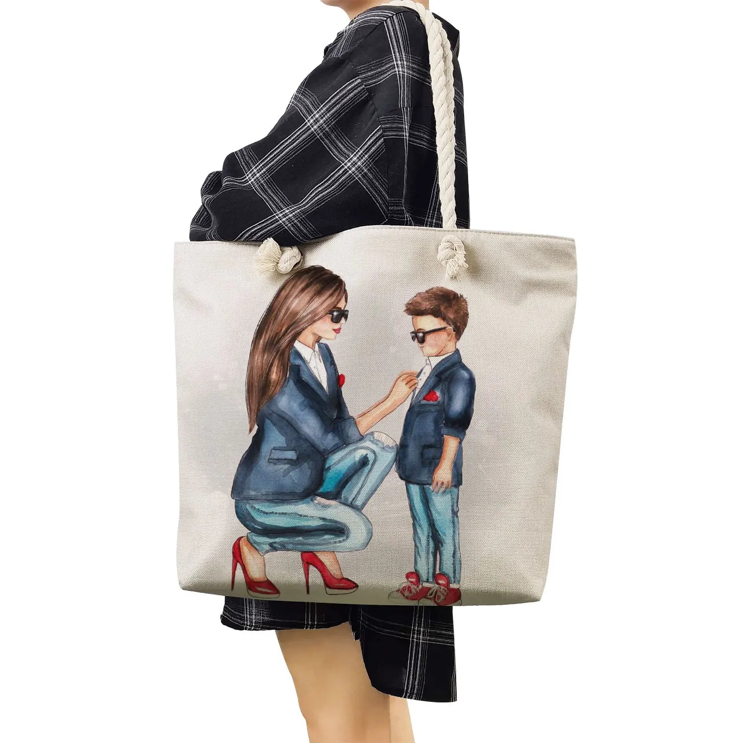 Large Capacity Mom and Baby Print Shoulder Bag