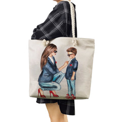 Large Capacity Mom and Baby Print Shoulder Bag