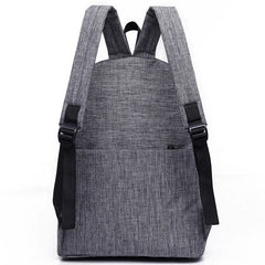 Unisex College Backpack Solid Casual Travel Bag Zipper Closure