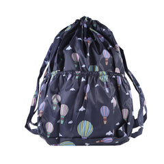 Vintage Drawstring Backpacks Large Capacity Flower Ethnic Style