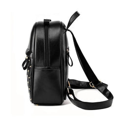 Women's Bead Backpack PU Leather School Bag for Girls