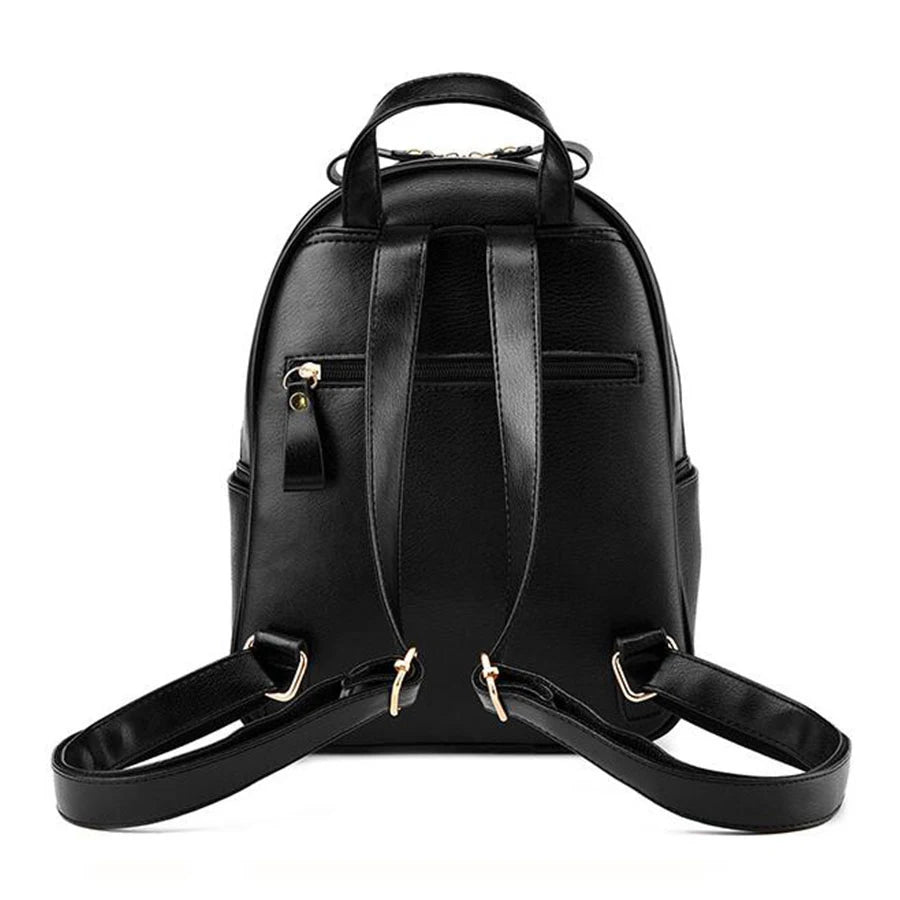 Women's Bead Backpack PU Leather School Bag for Girls