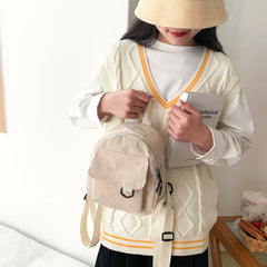 Corduroy Mini Backpack Small Casual Student Bookbag Travel Backpacks