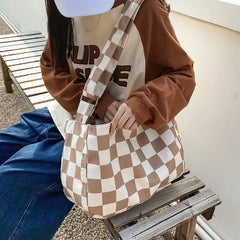 Women Plaid Checkerboard Messenger Bags Ladies Crossbody Bag