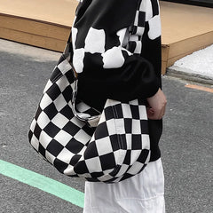 Women Plaid Checkerboard Messenger Bags Ladies Crossbody Bag