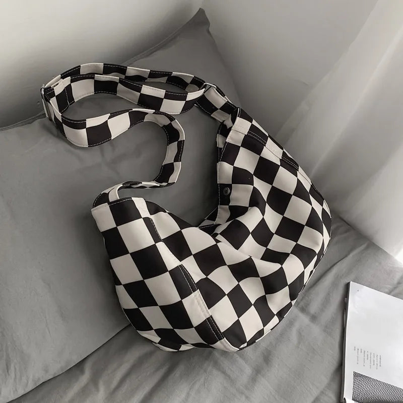 Women Plaid Checkerboard Messenger Bags Ladies Crossbody Bag