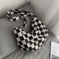 Women Plaid Checkerboard Messenger Bags Ladies Crossbody Bag